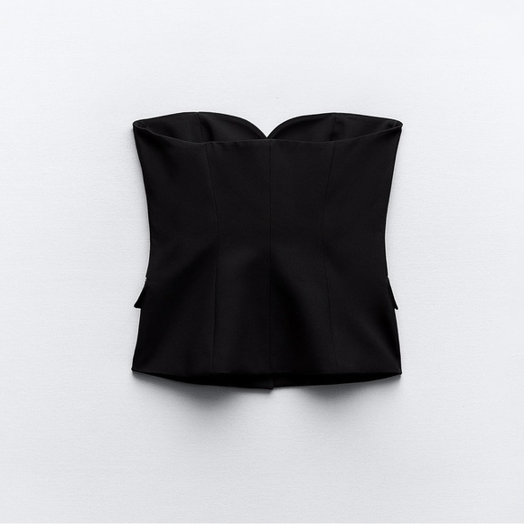 Zara 2 pieces COMBINATION SATIN EFFECT BUSTIER TOP and skirt - Picture 3 of 6